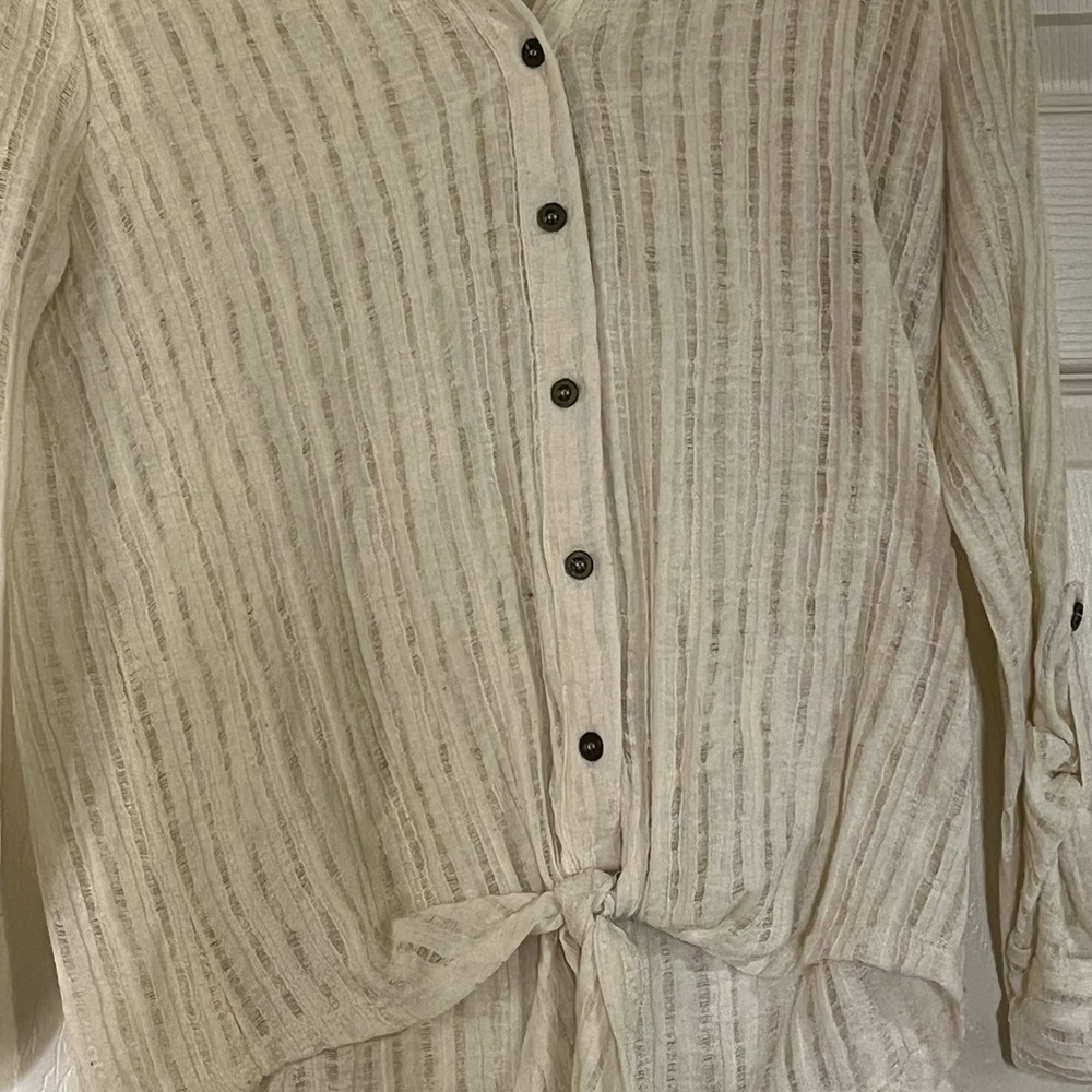 Rue 21•White Button Down Tie Top - Picture 5 of 8